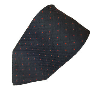 Lamberti 100% Silk Necktie Blue with Red Polka Dots Italy